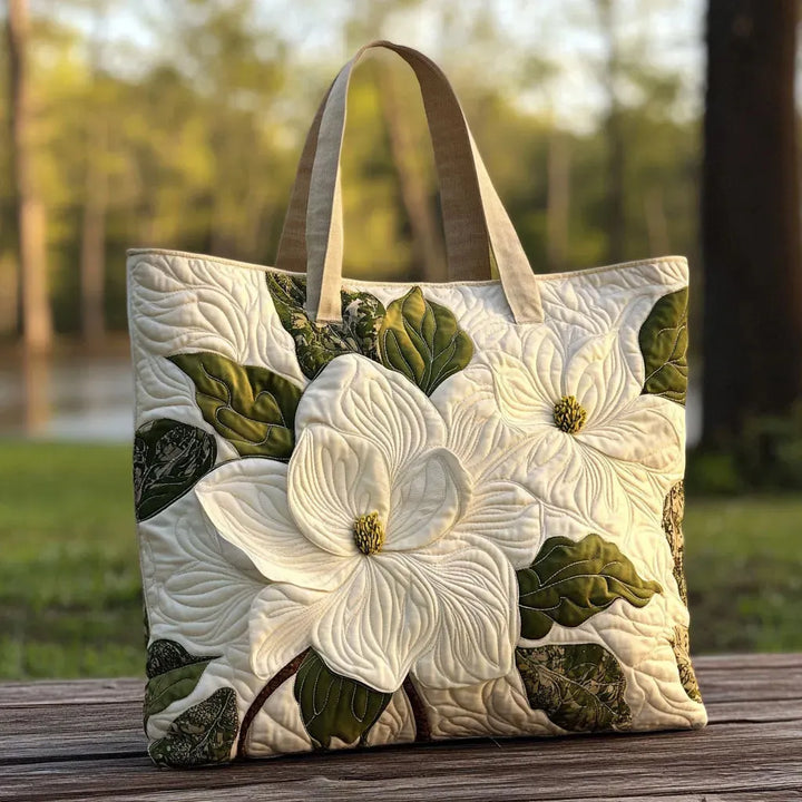 Torba Artystyczna Pikowana - Eleganckie Białe Lilie