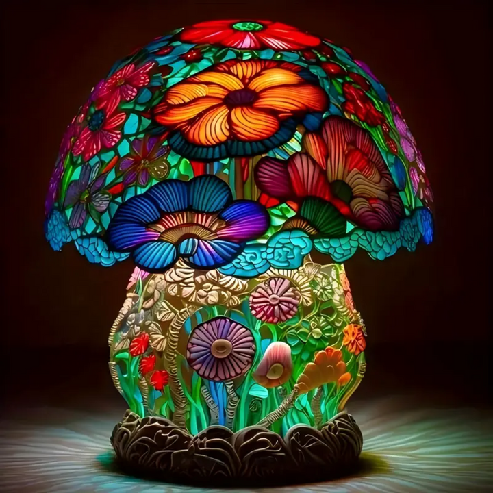 Lampa Grzybowa z Mrożonym Wykończeniem