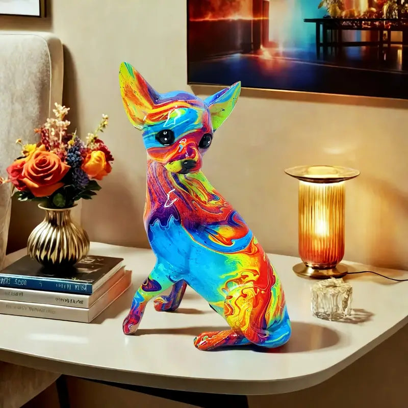 Wibracyjna Lampa Stołowa Chihuahua z Żywicy