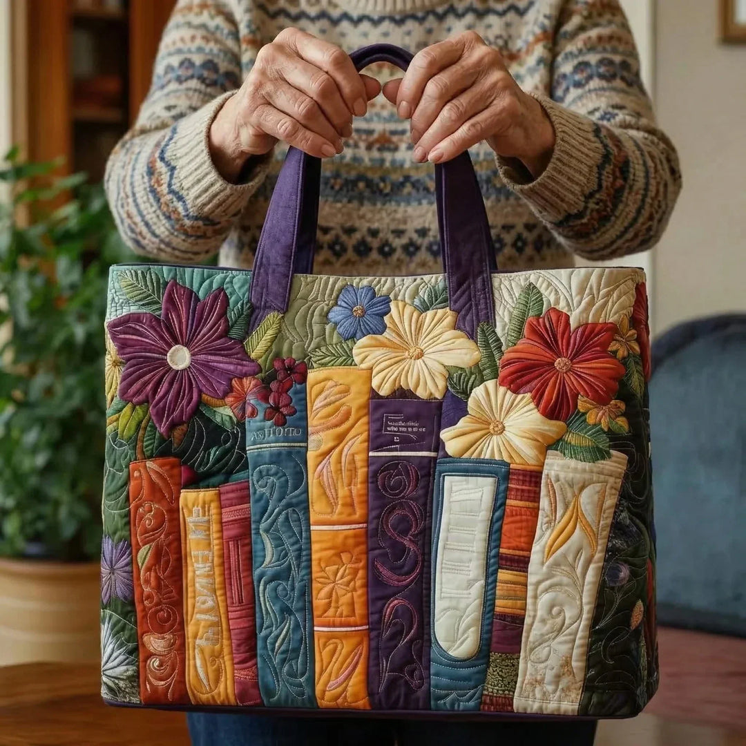 Torba typu tote z pikowaniem - Dla miłośników książek