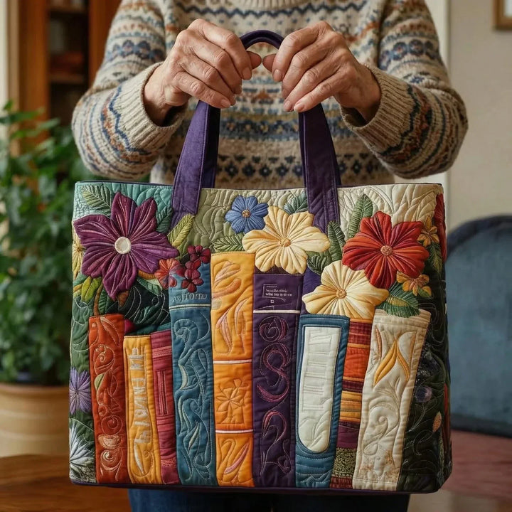 Torba typu tote z pikowaniem - Dla miłośników książek