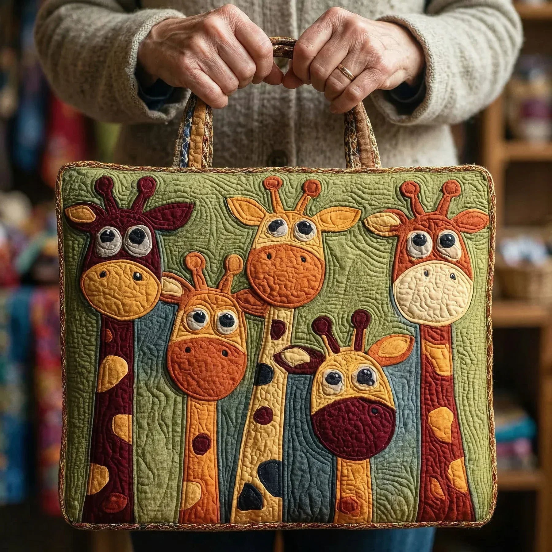 Torba tote pikowana - Żyrafa